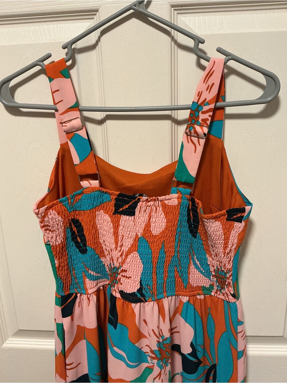 PrettyGarden Floral Tiered Maxi Dress Medium  Tropical Smocked Back Pockets - Picture 5 of 12